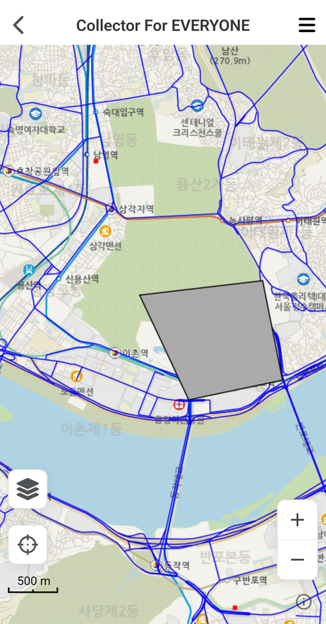 레이어 삭제 전 지도