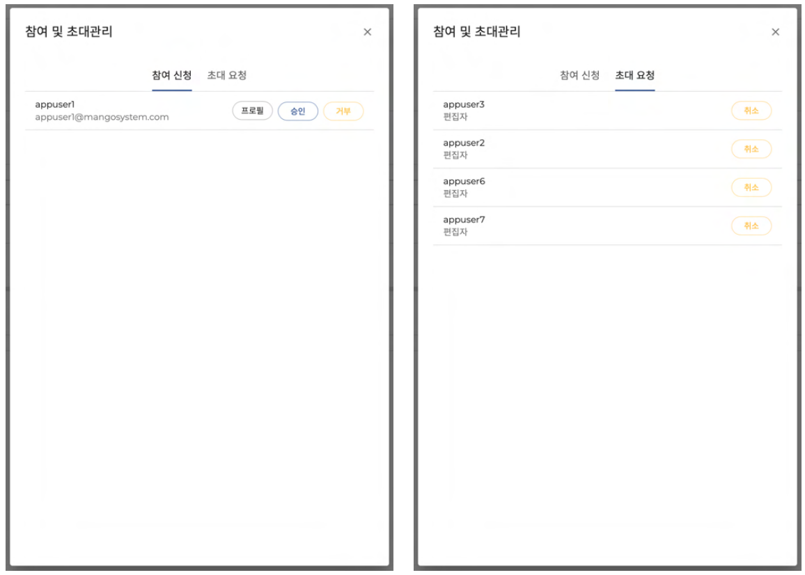 PINOGIO Studio 프로젝트 참여 및 초대관리