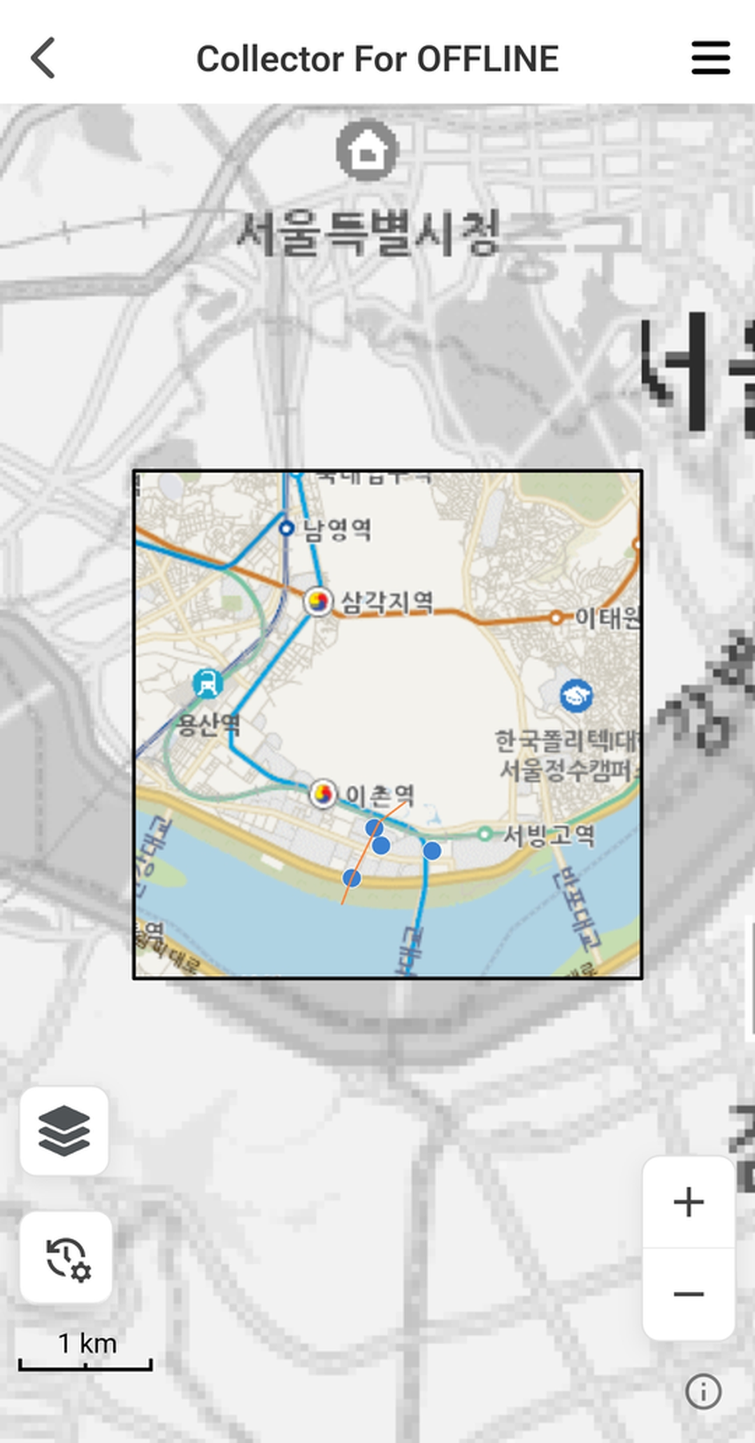 gPocket - 오프라인 지도 화면